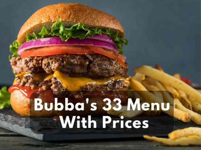 Bubba's 33 gluten free menu