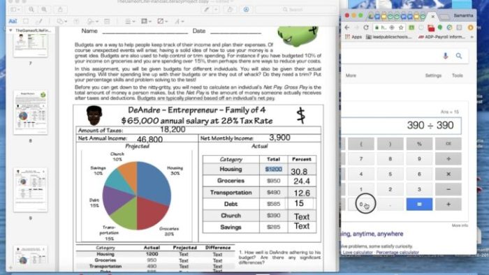 Budget busters worksheet answer key