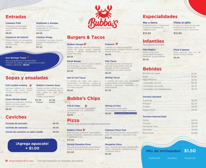 Bubba's 33 gluten free menu