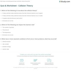 Collision theory worksheet answer key